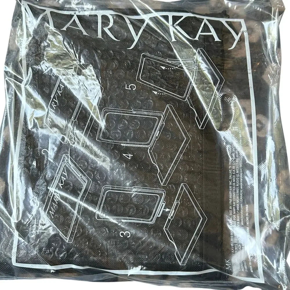 NEW Black Mary Kay Travel Folding Mirror With Tray and Mesh Bag